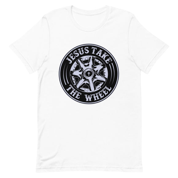 Jesus Take the Wheel in Black Short-Sleeve Unisex T-Shirt